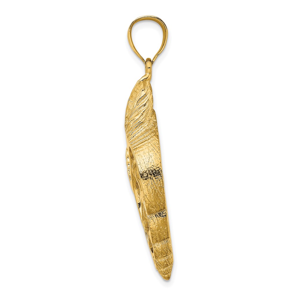 14K Cut-Out Conch Shell Skeleton Charm (K7756)