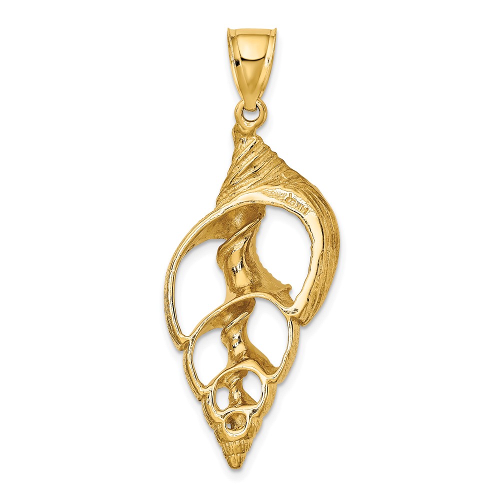 14K Cut-Out Conch Shell Skeleton Charm (K7756)