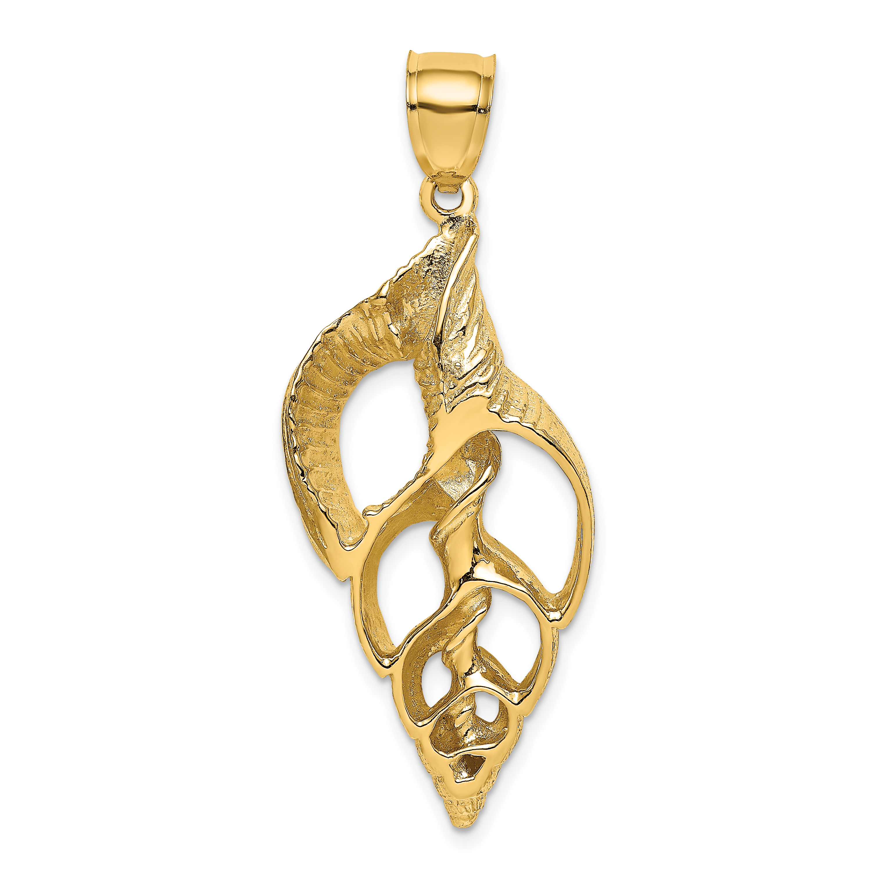 14K Cut-Out Conch Shell Skeleton Charm (K7756)