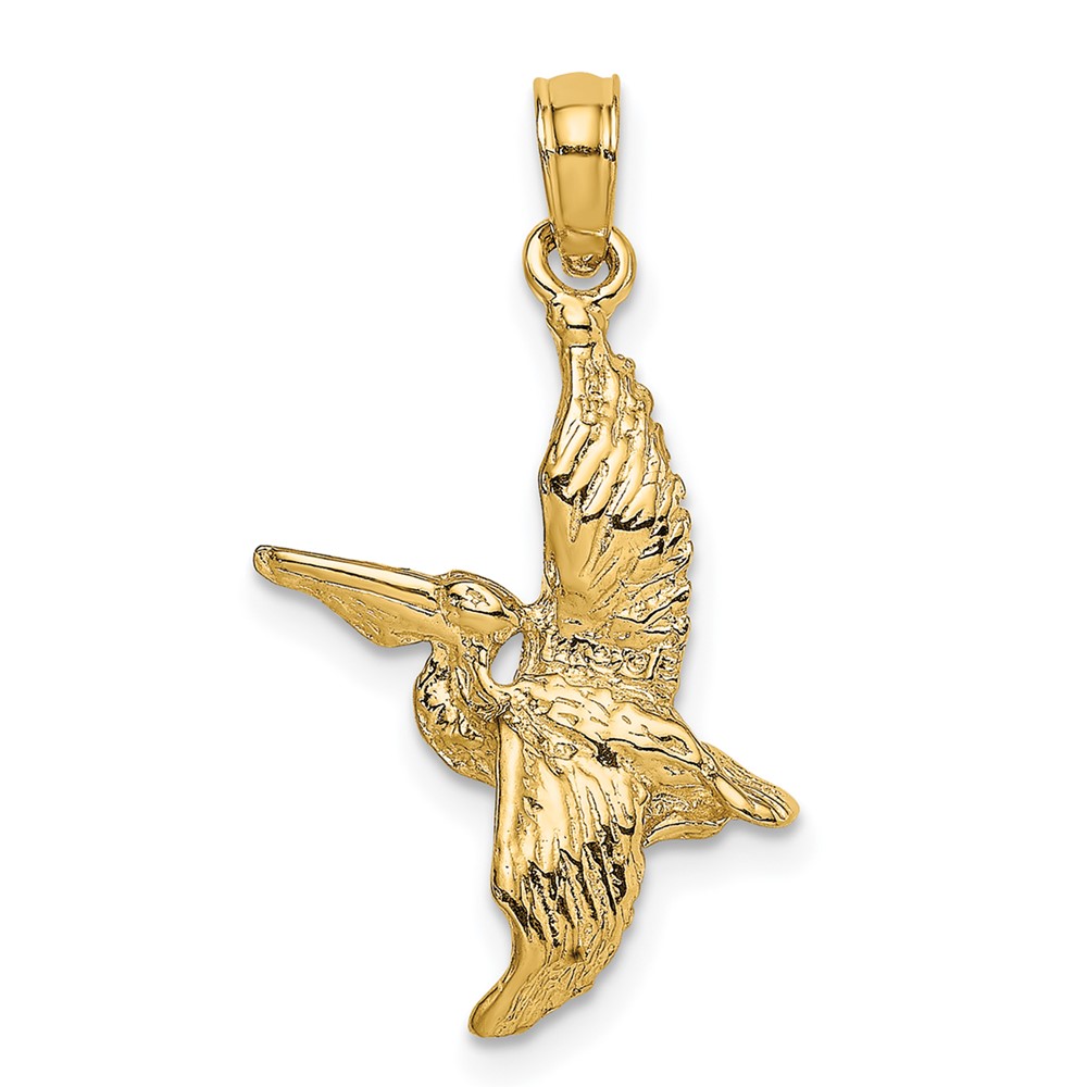 14K 3-D Pelican Flying Charm (K7785)