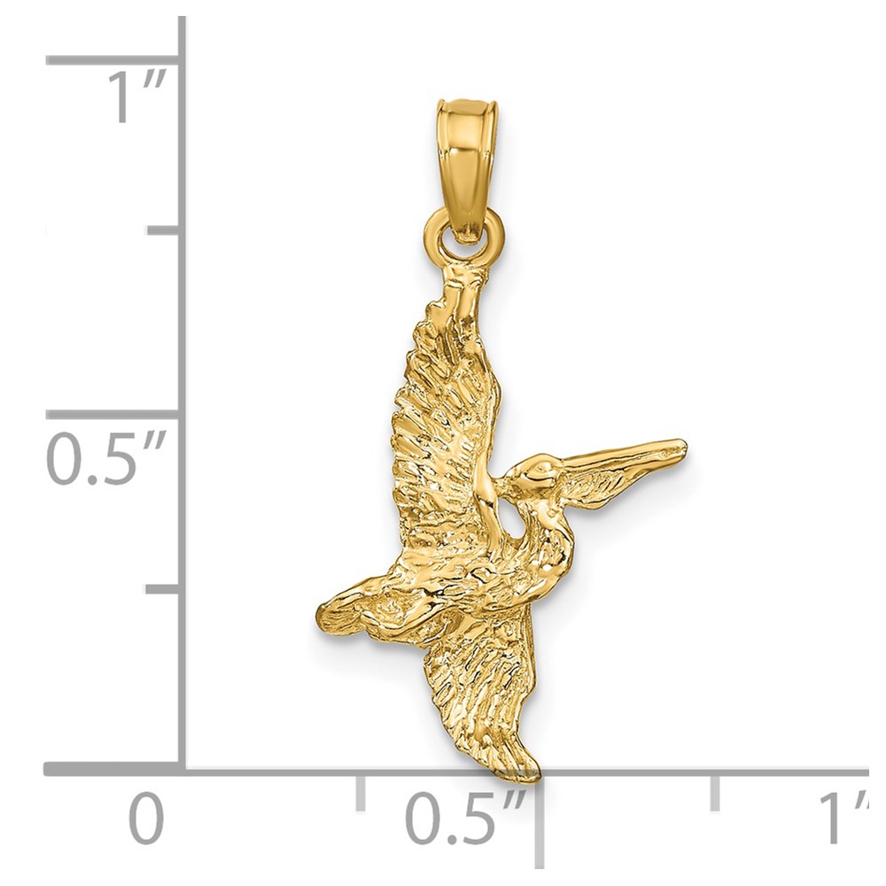 14K 3-D Pelican Flying Charm (K7785)