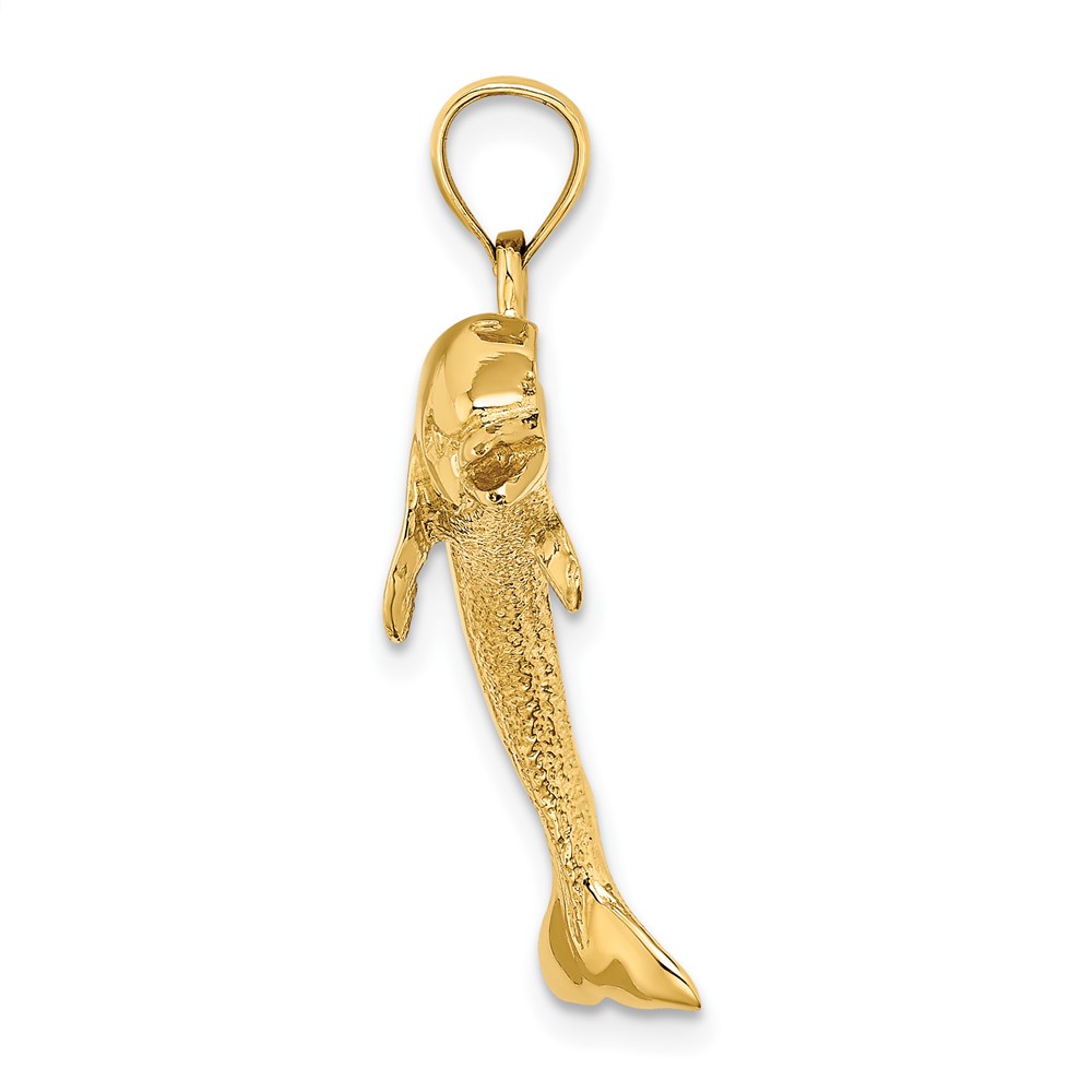 14K Polished Jumping Dolphin Charm (K7790)