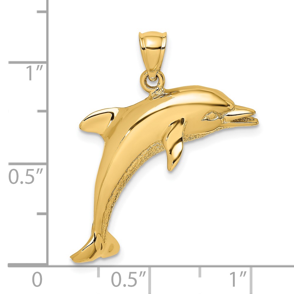 14K Polished Jumping Dolphin Charm (K7790)