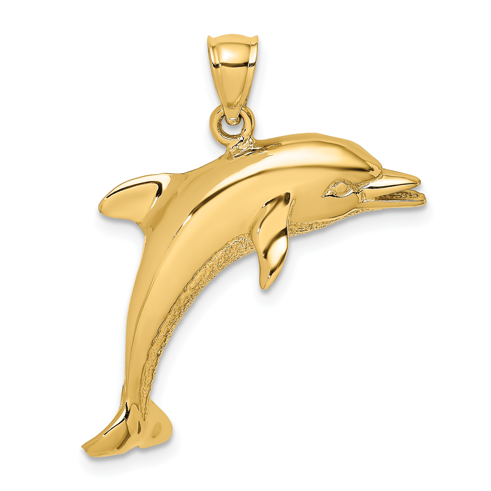 14K Polished Jumping Dolphin Charm (K7790)
