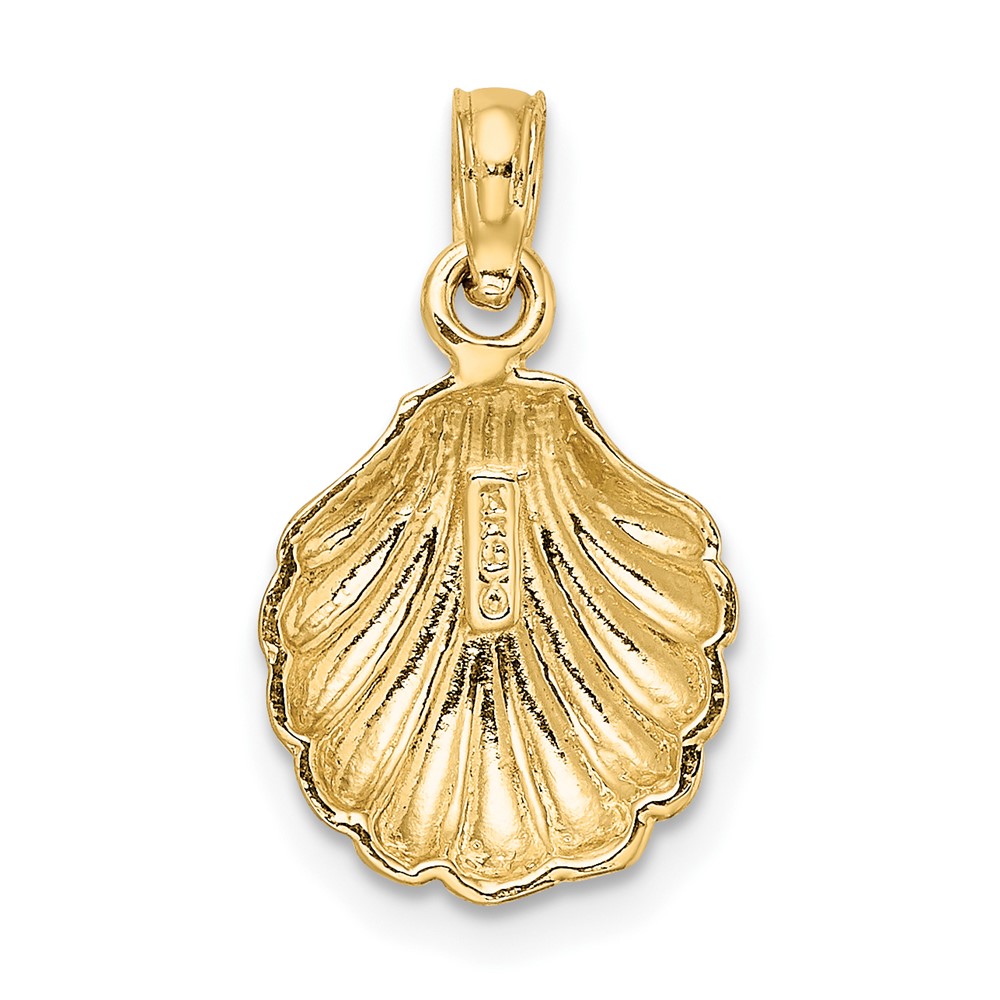 14K Yellow Gold 2-D Polished Scallop Shell Pendant 637218035885 | eBay