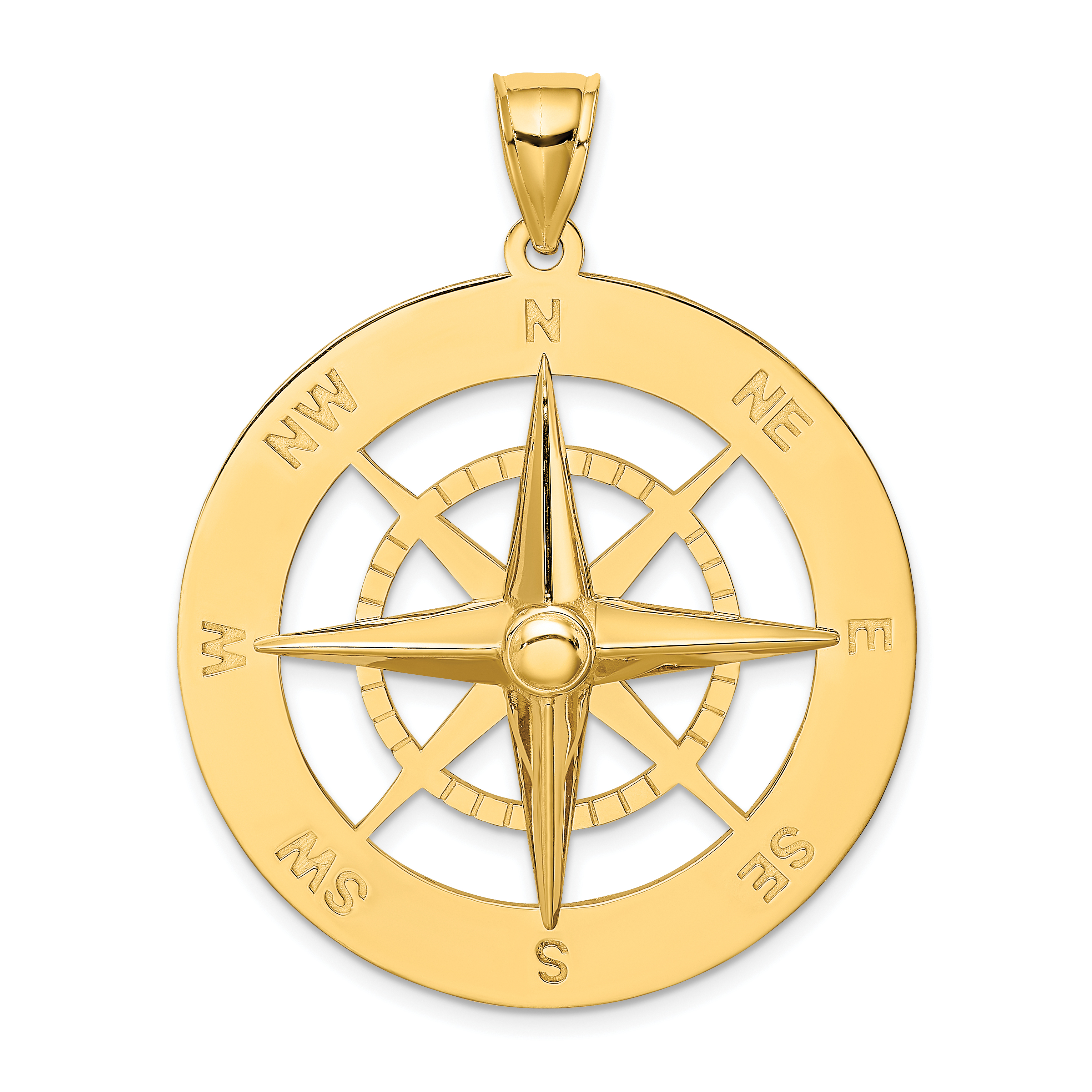 14K Nautical Compass Charm (K7810)