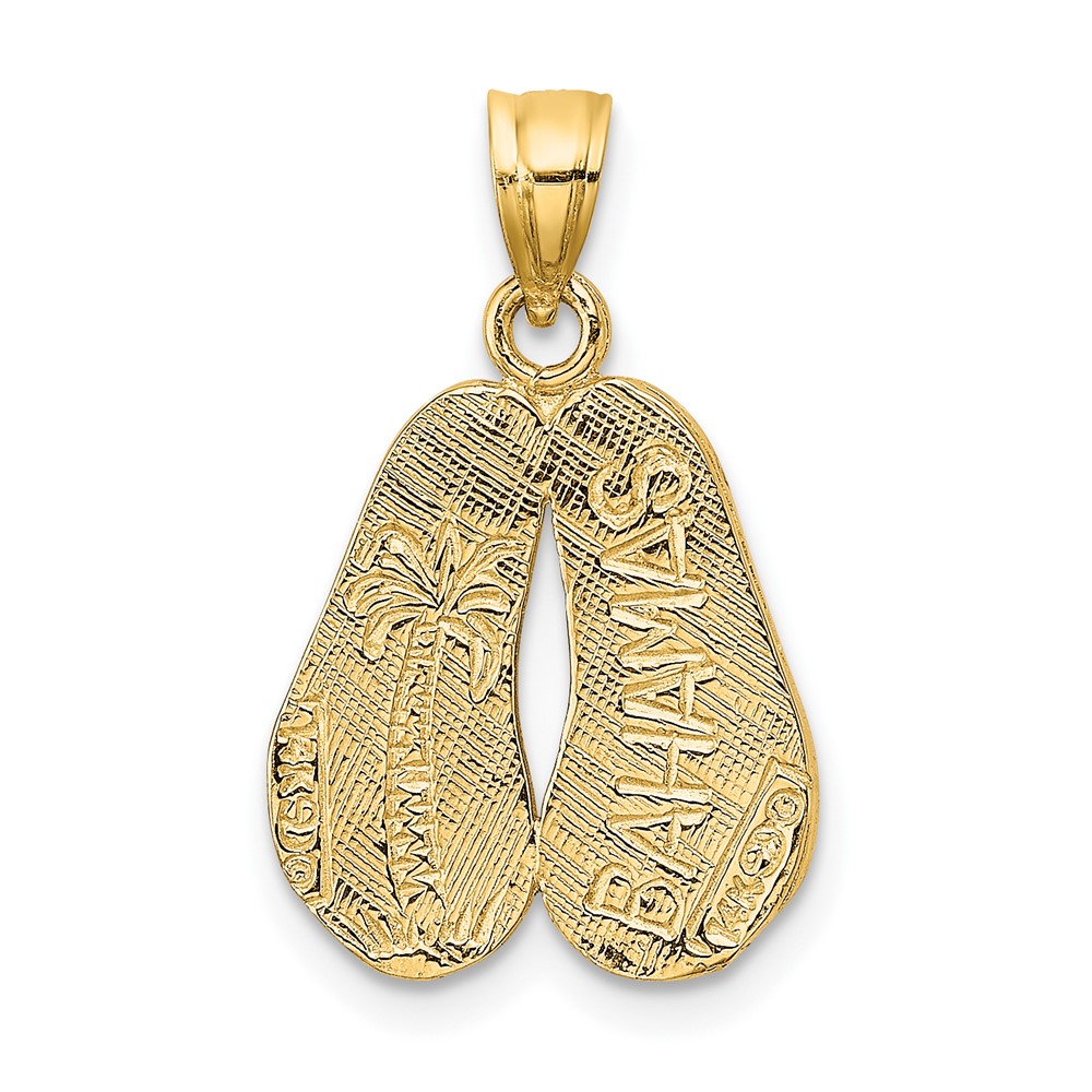 14K BAHAMAS Double Sandals Charm (K7822)