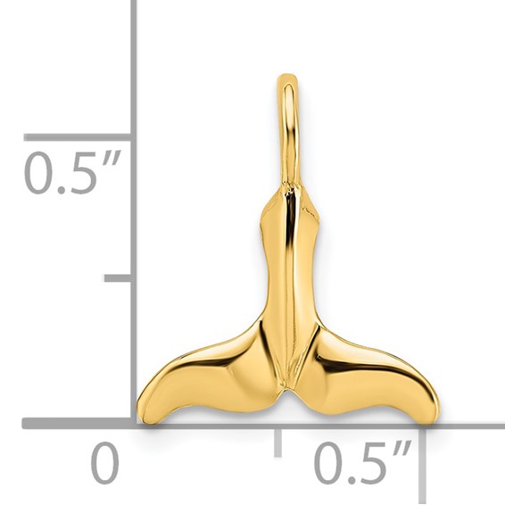 Gold Polished Whale Tail Pendants