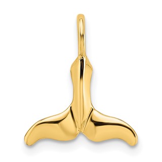 Gold Polished Whale Tail Pendants