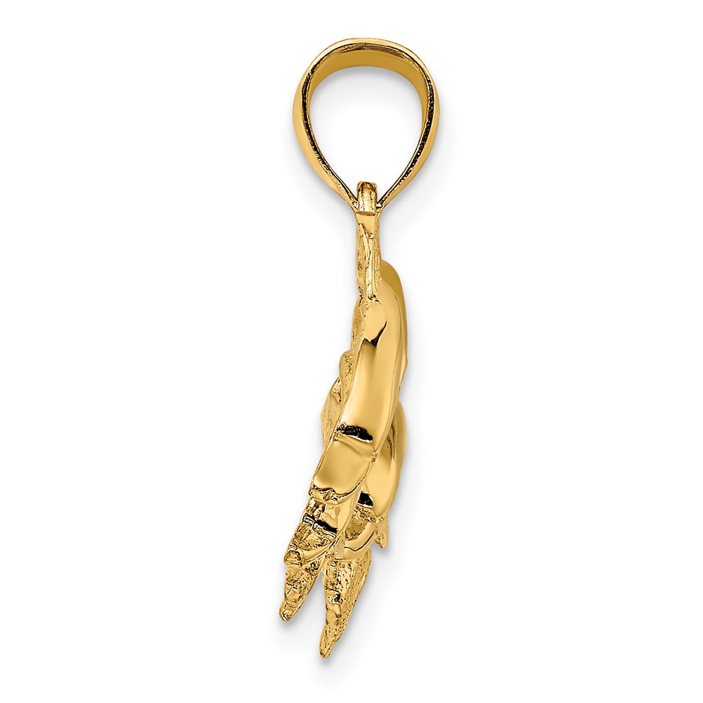 14K Polished Four Dolphins Swimming Charm (K7850)