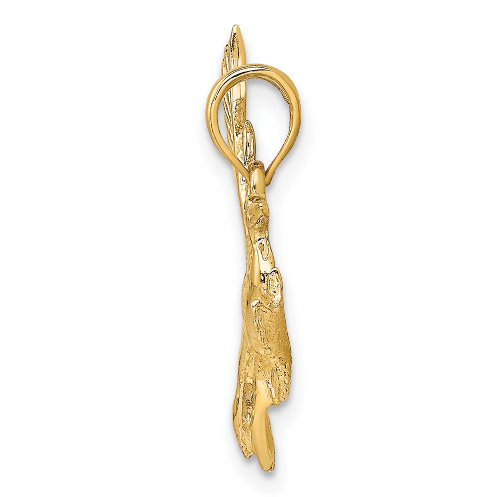 14K Flying Heron Bird Charm (K7852)