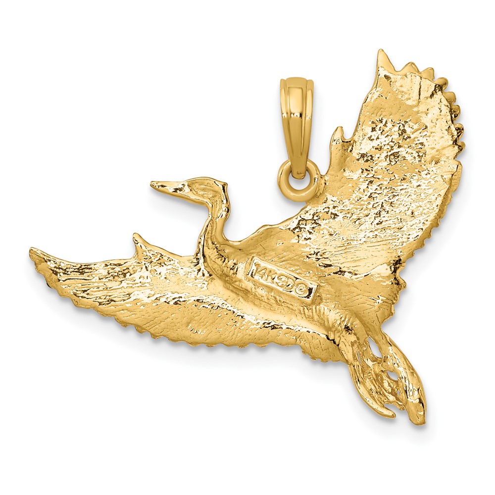 14K Flying Heron Bird Charm (K7852)