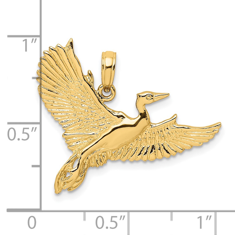 14K Flying Heron Bird Charm (K7852)