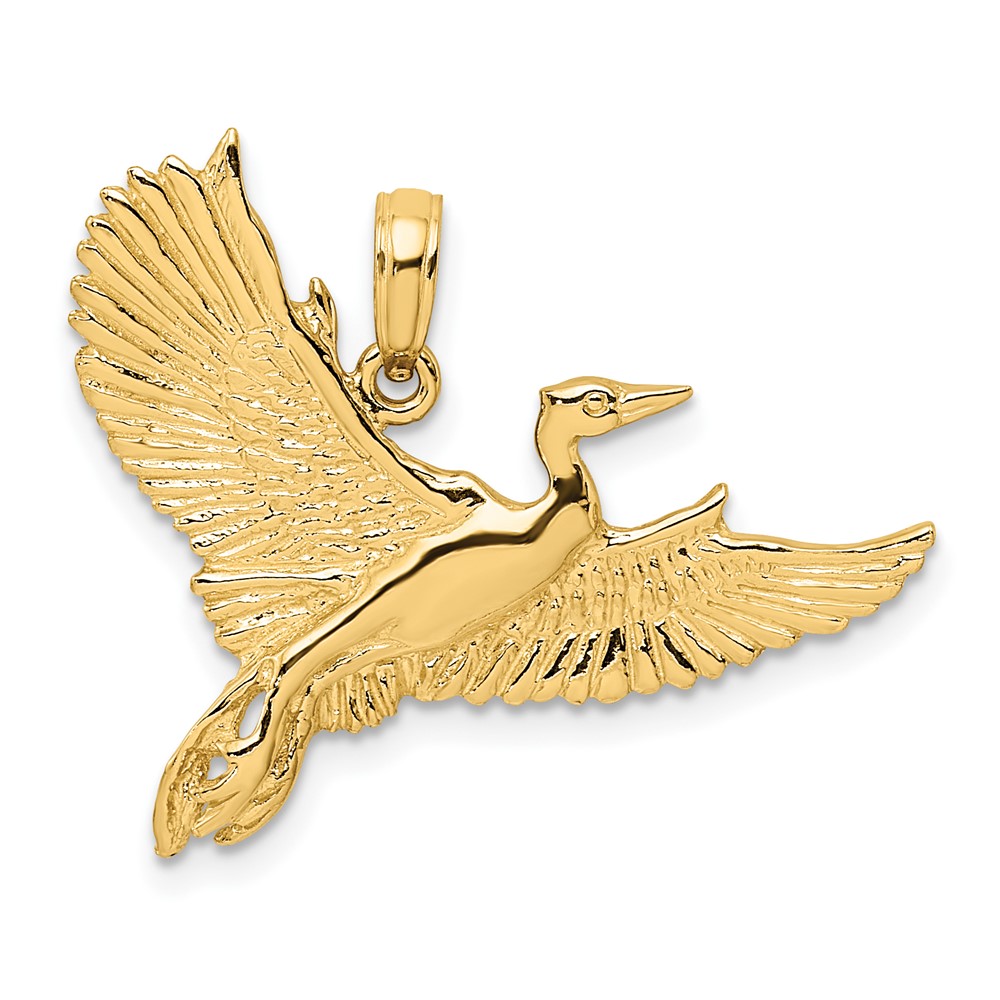 14K Flying Heron Bird Charm (K7852)