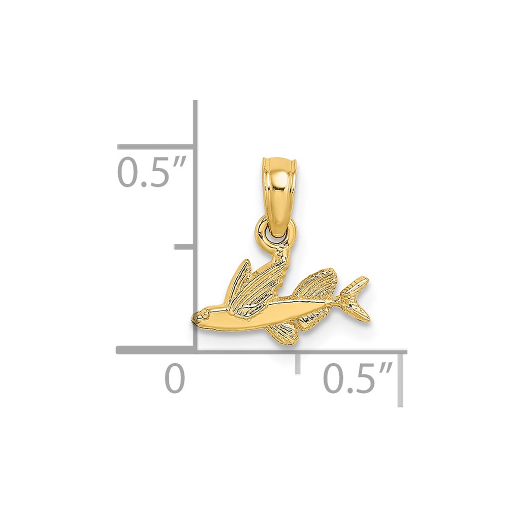 14K Mini Flying Fish Charm (K7860)