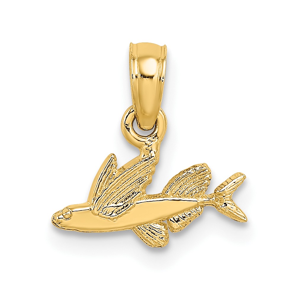14K Mini Flying Fish Charm (K7860)