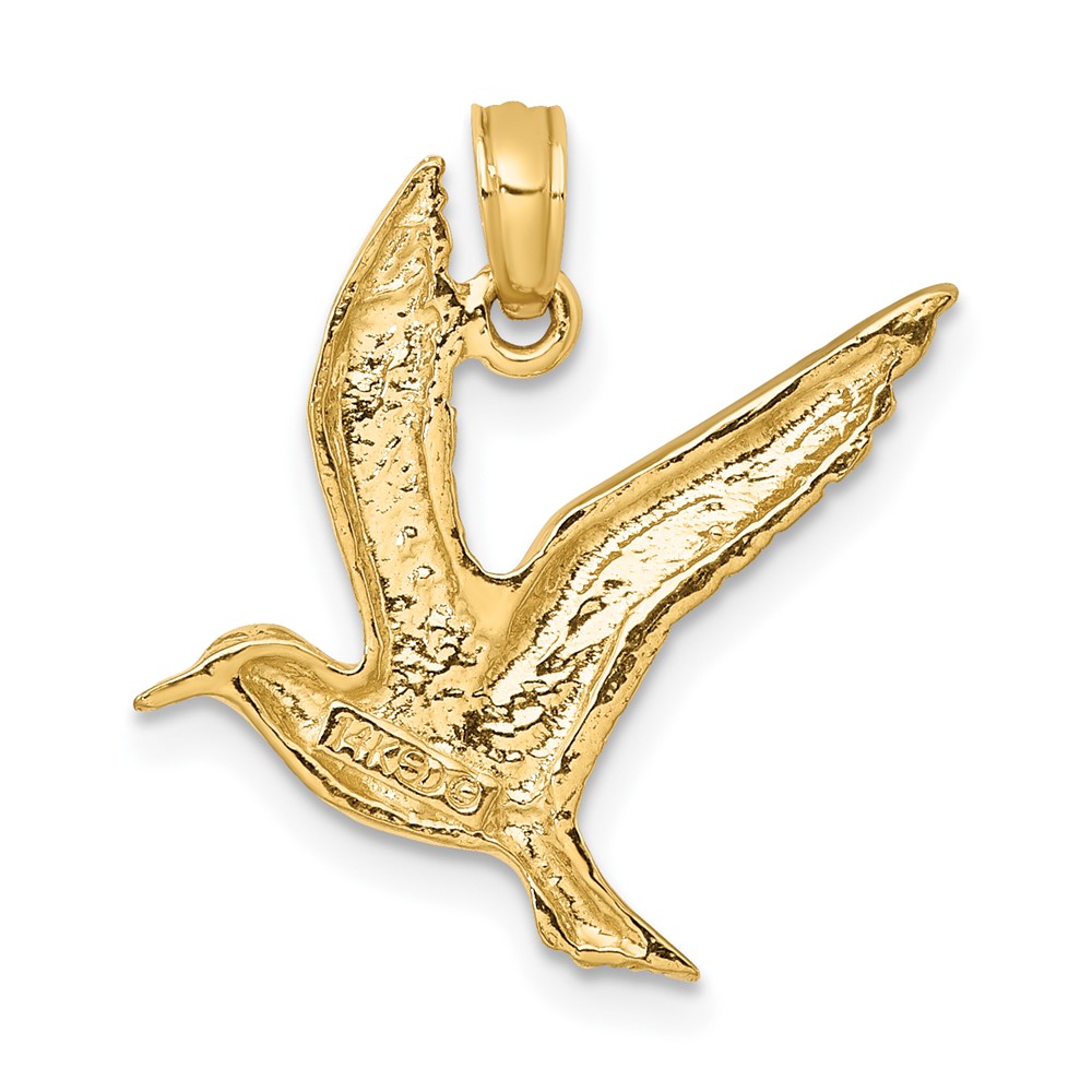 14K Polished Flying Seagull Charm (K7866)