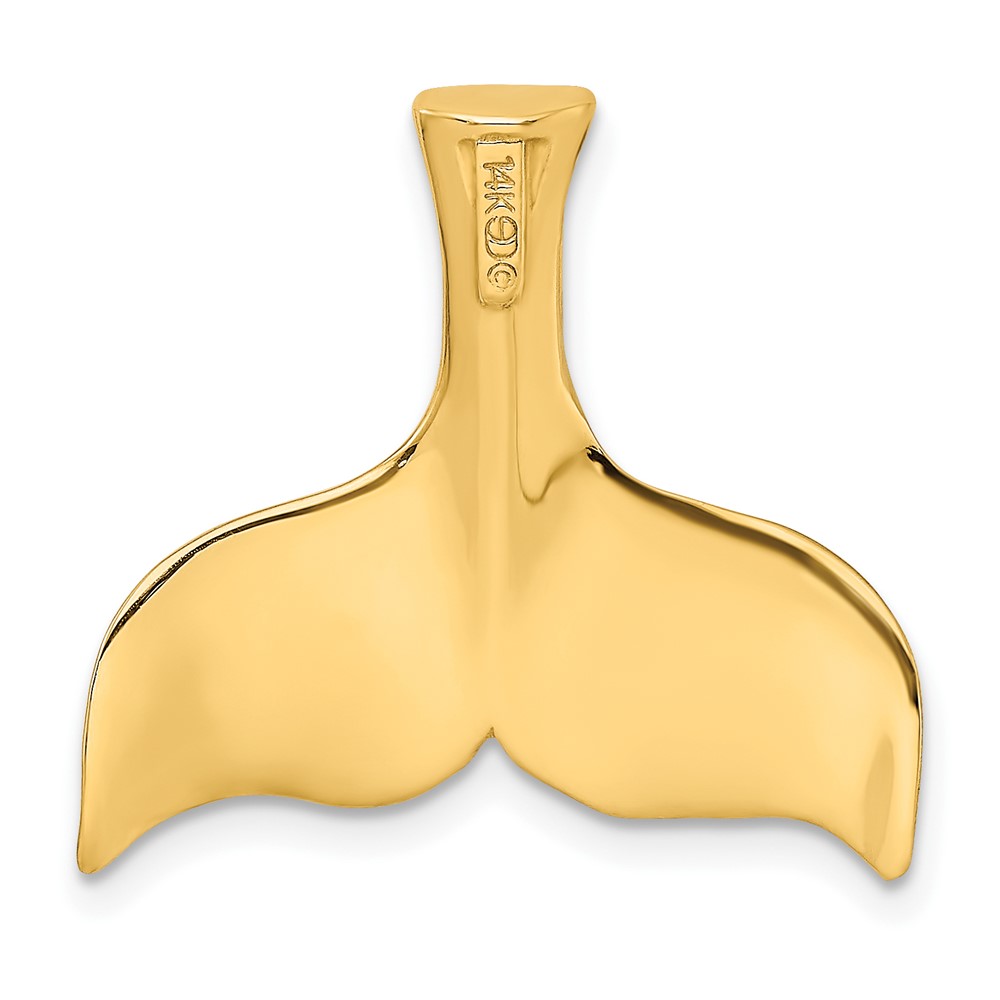 14K 3-D Polished Whale Tail Charm (K7870)