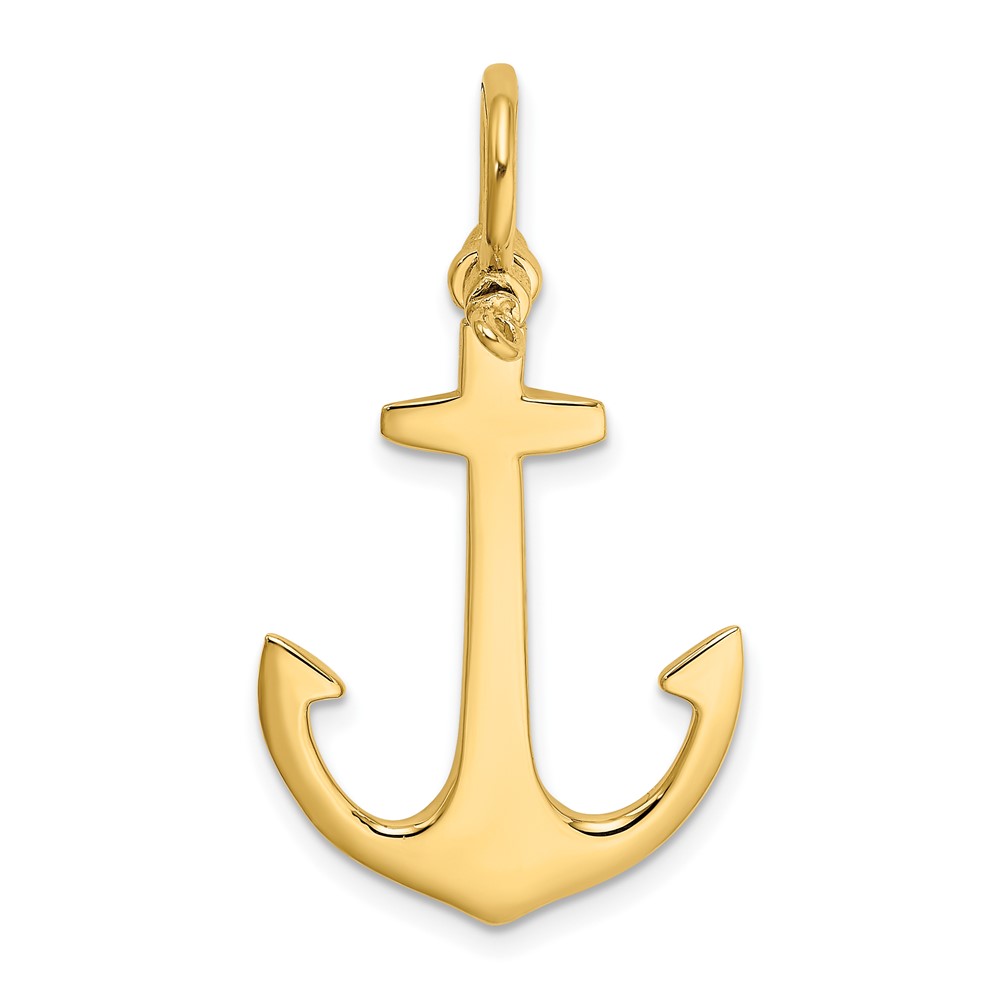 14K 3-D Polished Anchor Charm (K7878)