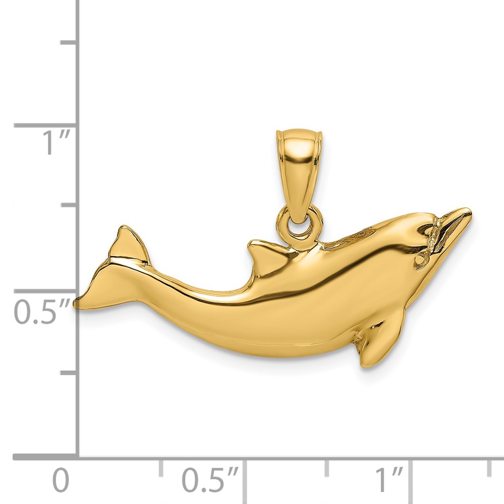 14K Polished Dolphin Charm (K7890)