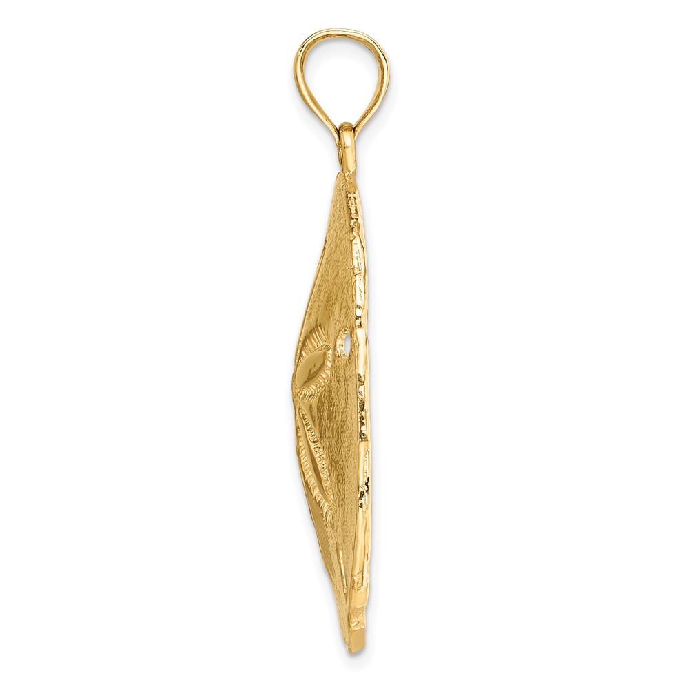 14K Polished Sand Dollar Charm (K7916)