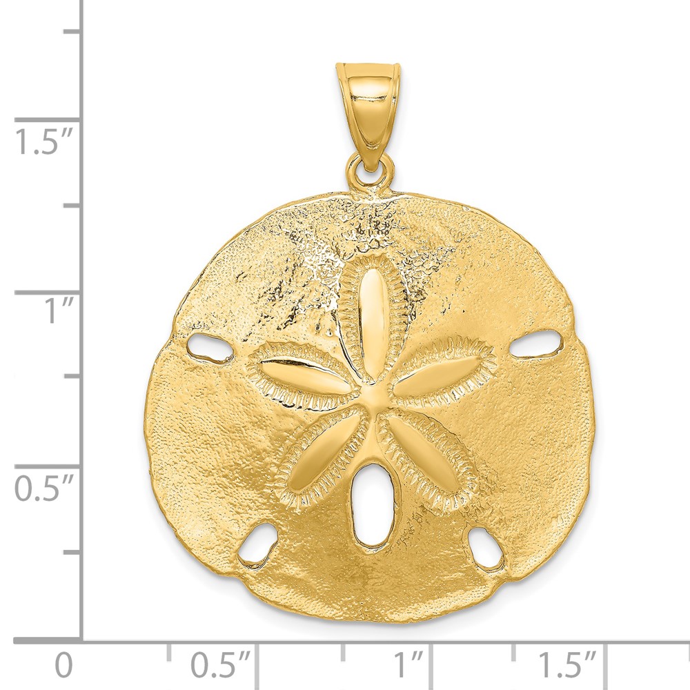 14K Polished Sand Dollar Charm (K7916)