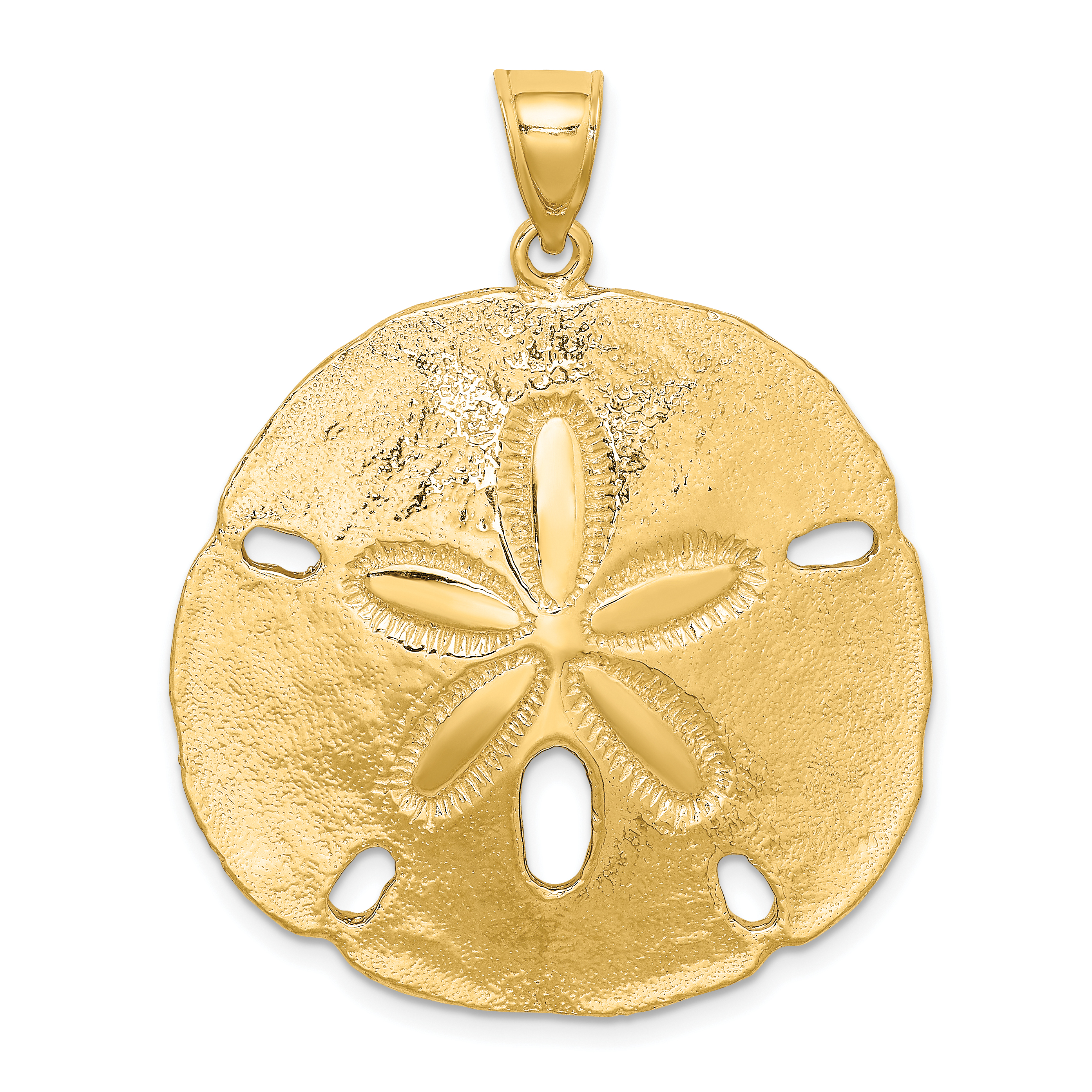 14K Polished Sand Dollar Charm (K7916)