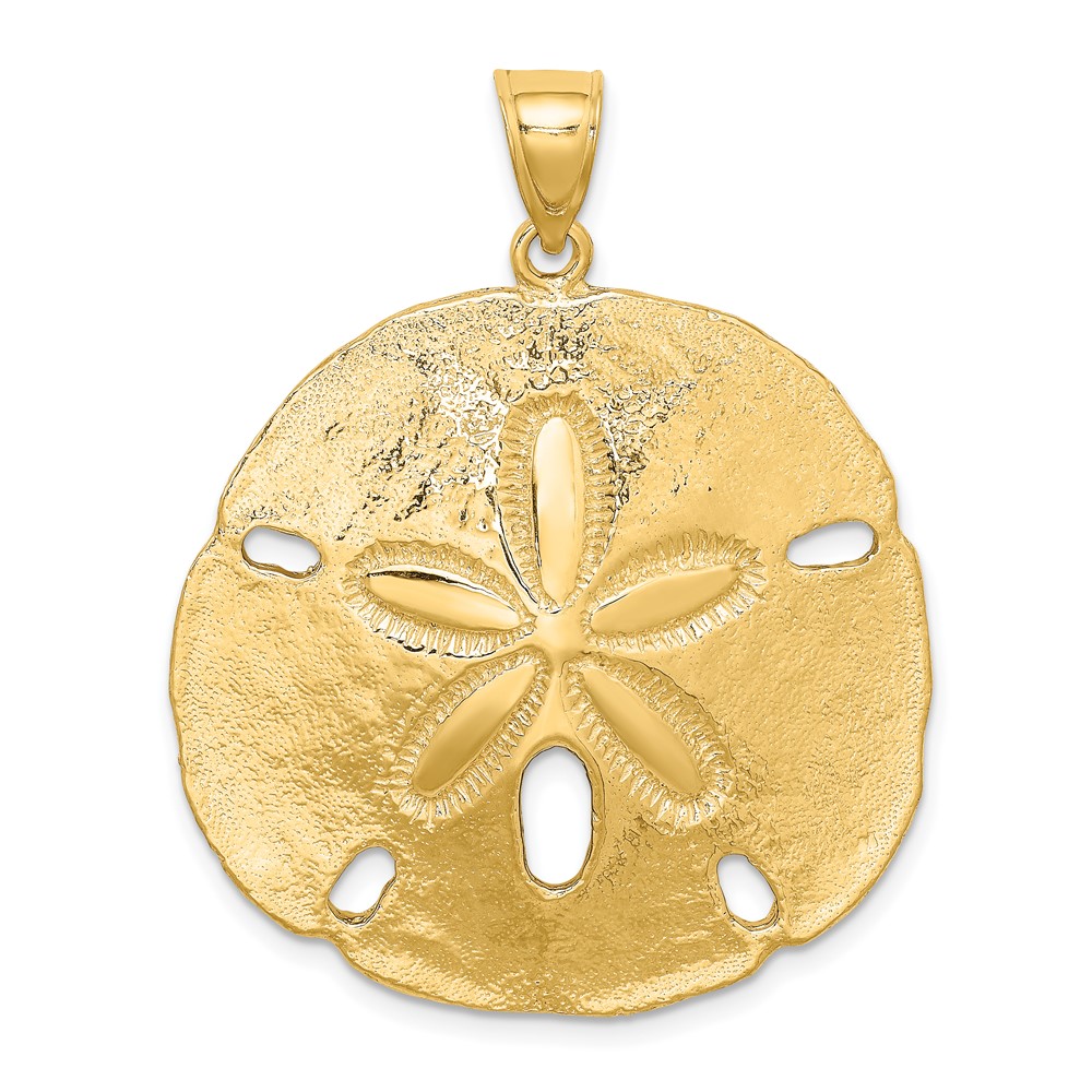 14K Polished Sand Dollar Charm (K7916)