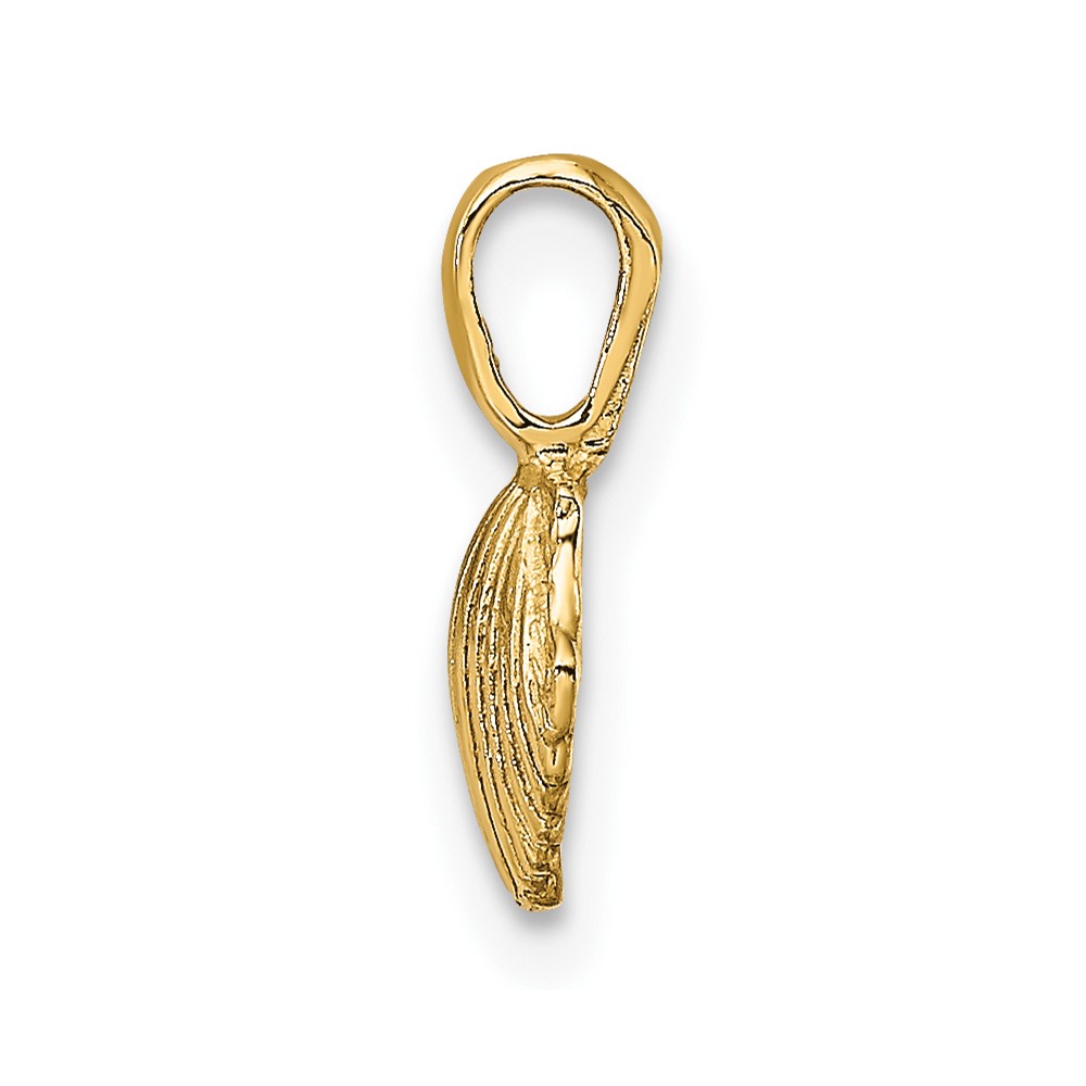 14K Mini Scallop Shell Charm (K7935)