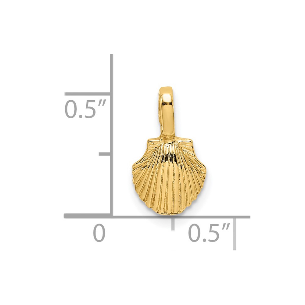 14K Mini Scallop Shell Charm (K7935)