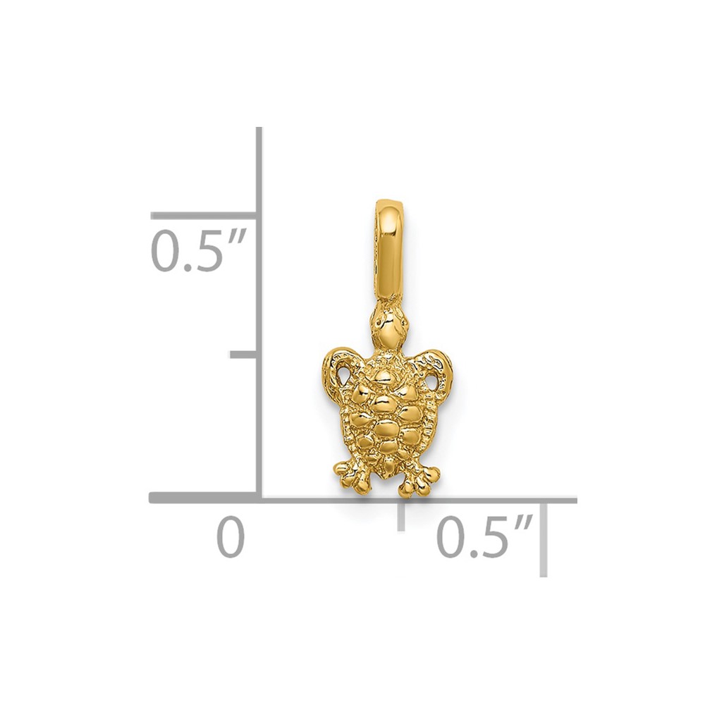 14K Mini Sea Turtle with Fixed Bail Charm (K7937)