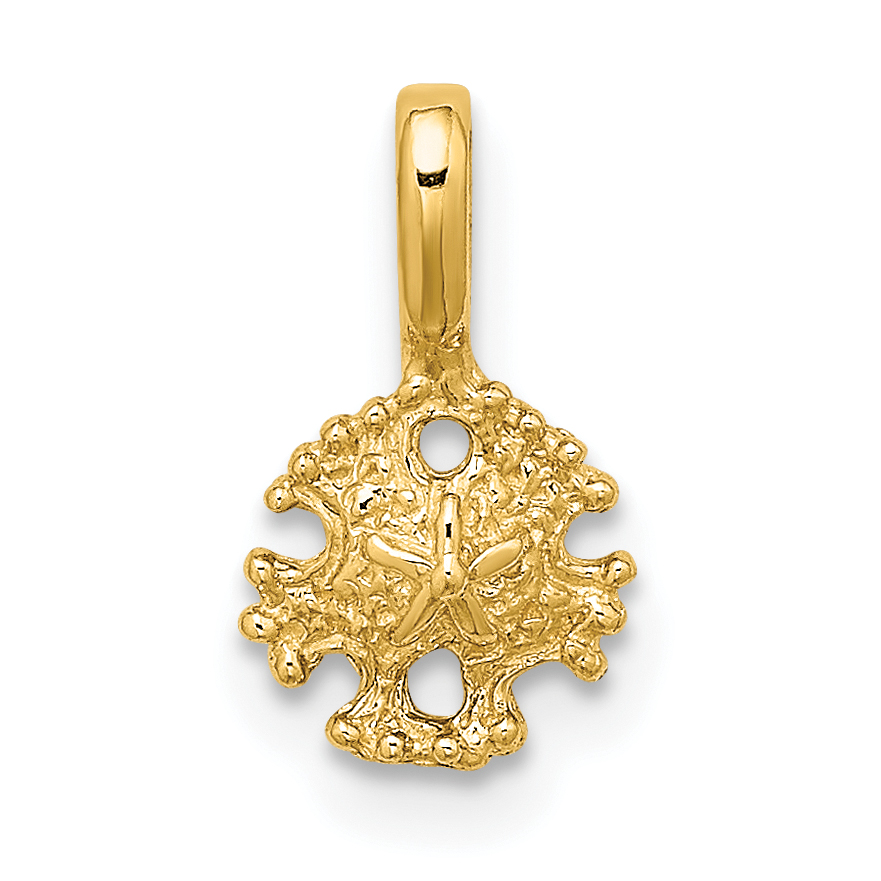 14K Mini Sand Dollar with Fixed Bail Charm (K7938)