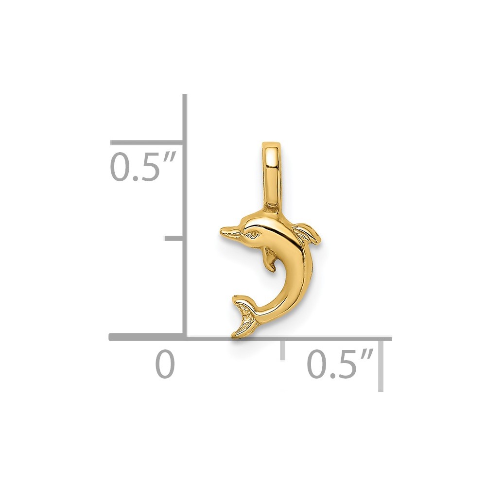 14K Mini Jumping Dolphin with Fixed Bail Charm (K7939)