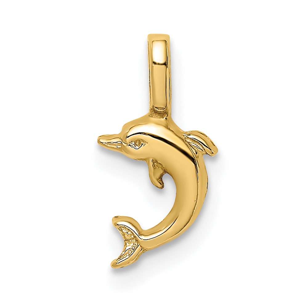 14K Mini Jumping Dolphin with Fixed Bail Charm (K7939)