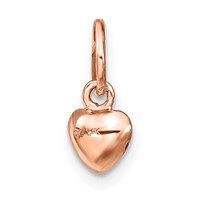 14K Rose Gold Polished 3-D Puffed Heart Charm view 3