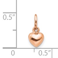 14K Rose Gold Polished 3-D Puffed Heart Charm view 4