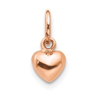 14K Rose Gold Polished 3-D Puffed Heart Charm view 1