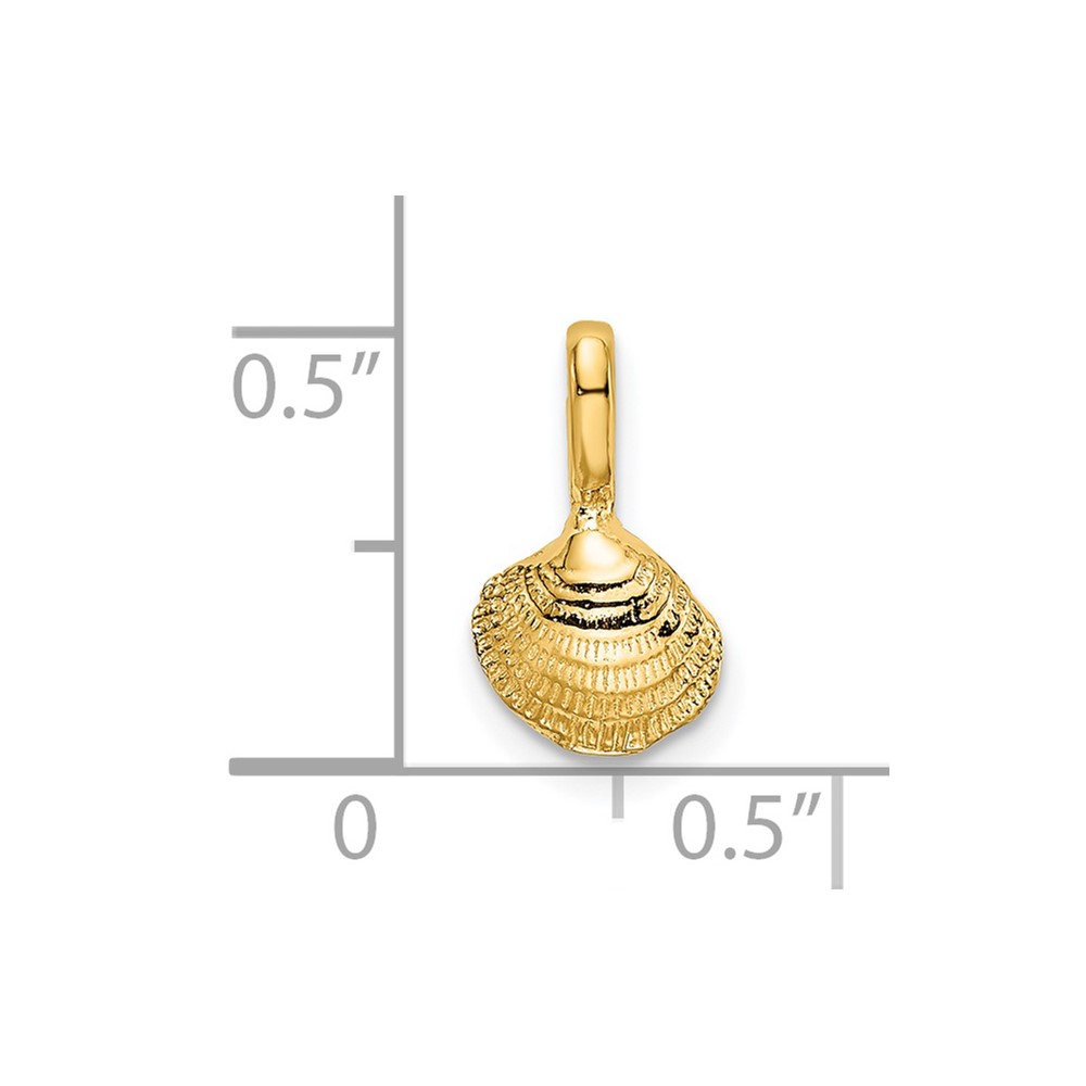14K Mini Clam Shell Charm (K7940)