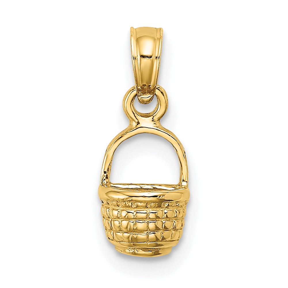 14K 2-D Flat Back Mini Basket Charm (K7947)