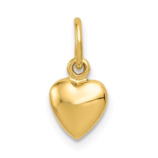 Gold 3D Puff Heart Charms