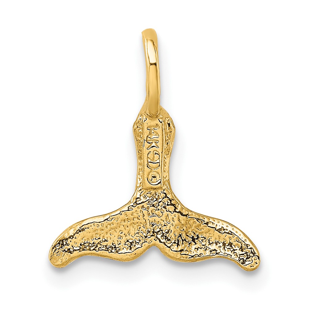 14K Polished Mini Whale Tail Charm (K7952)