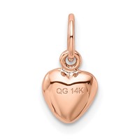 14K Rose Gold Polished 3-D Puffed Heart Charm view 3