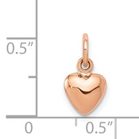 14K Rose Gold Polished 3-D Puffed Heart Charm view 4
