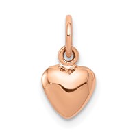 14K Rose Gold Polished 3-D Puffed Heart Charm view 1