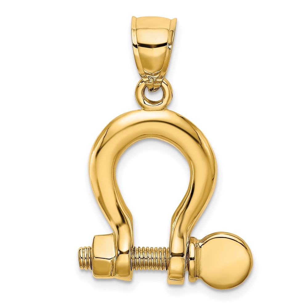 14K 3-D Large Shackle Charm (K7975)