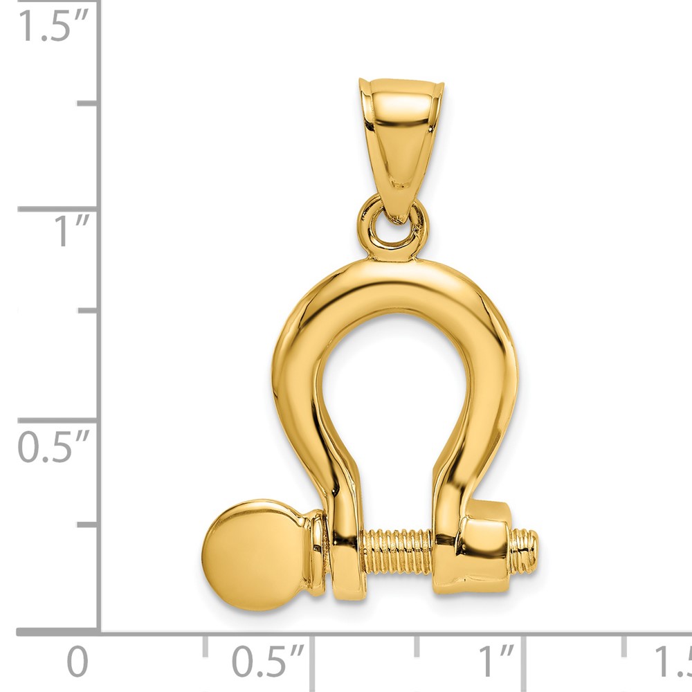 14K 3-D Large Shackle Charm (K7975)