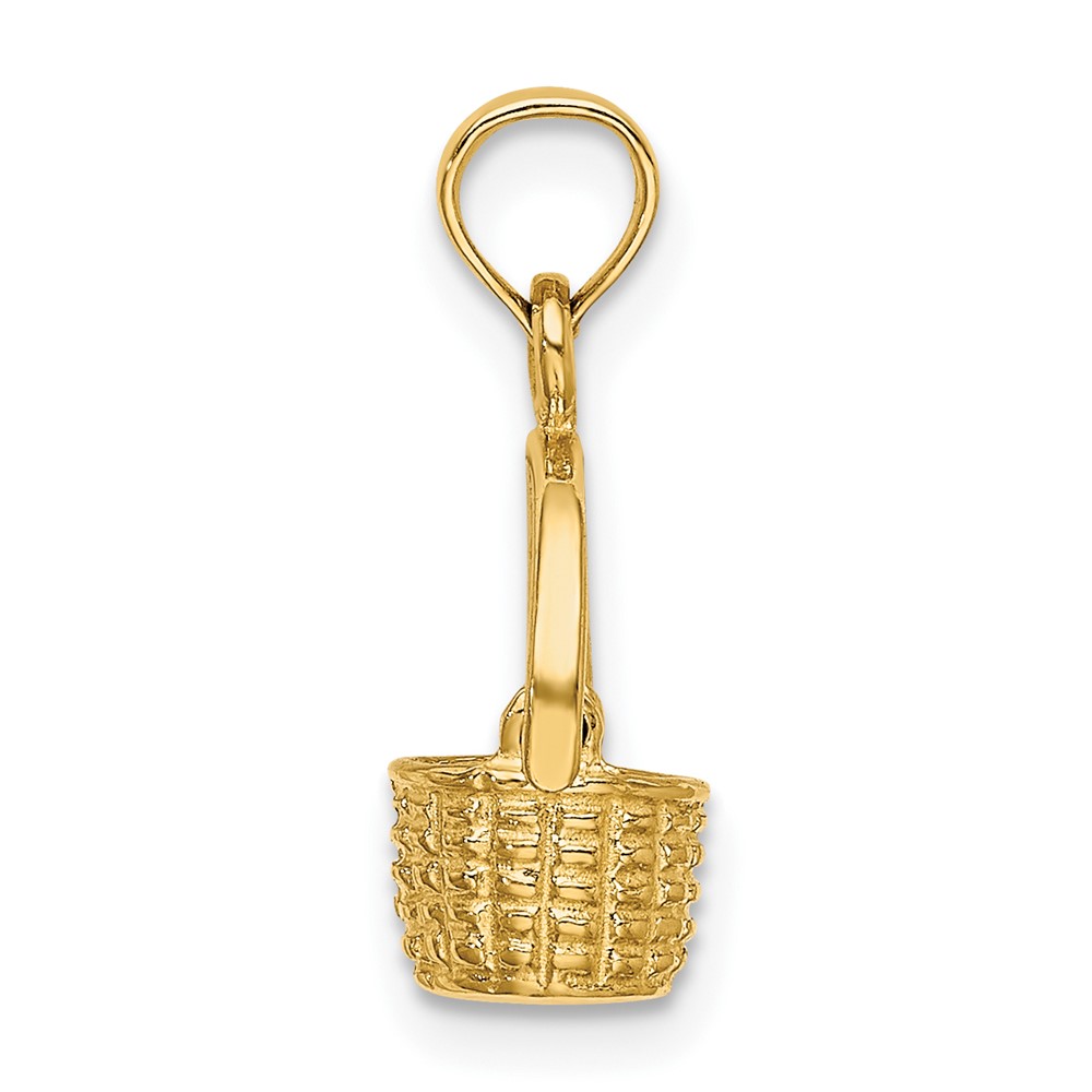 14K 3-D Moveable Handle Basket Charm (K7990)