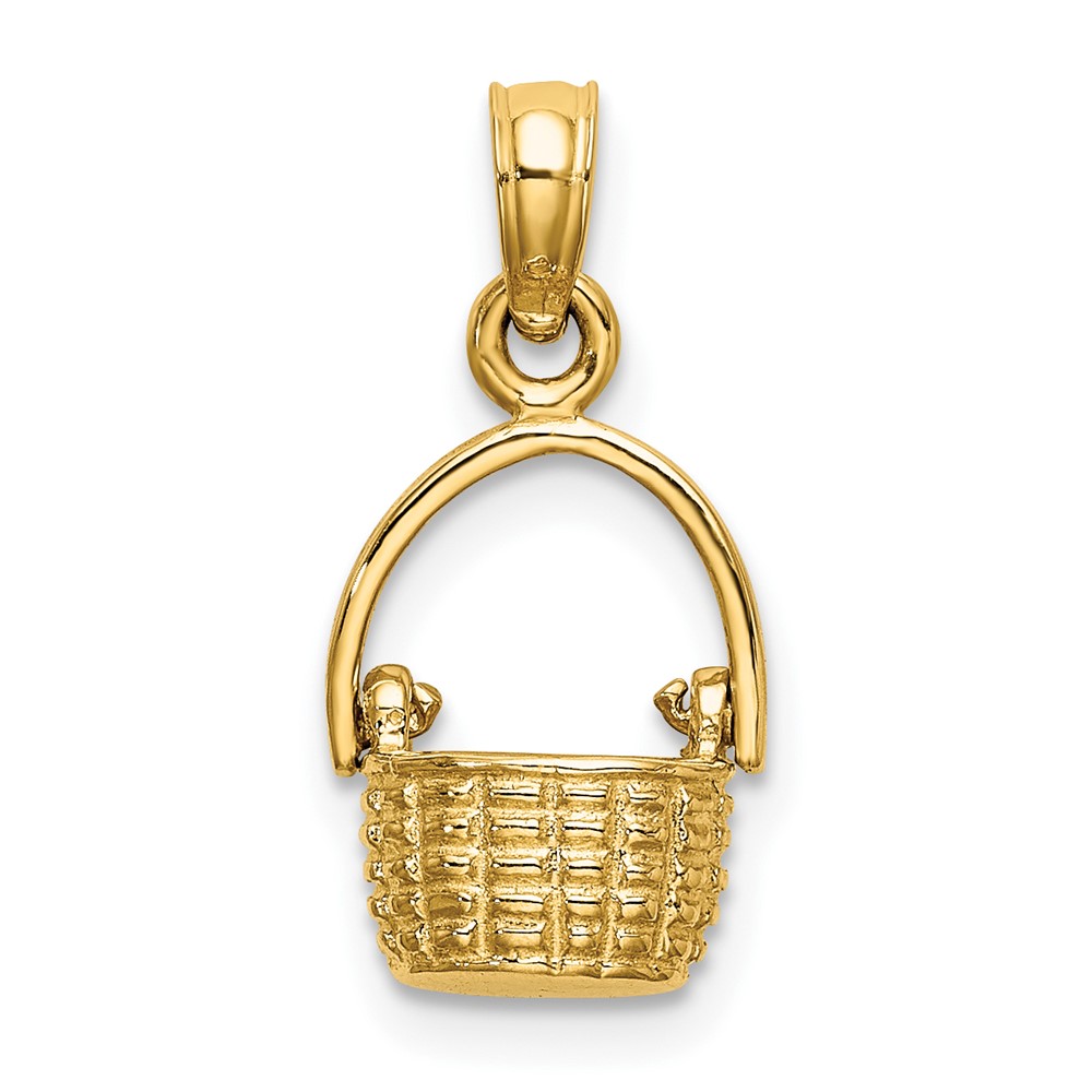 14K 3-D Moveable Handle Basket Charm (K7990)