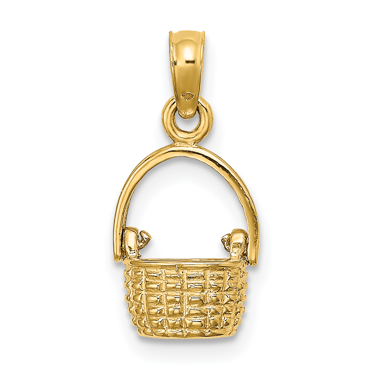 14K 3-D Moveable Handle Basket Charm (K7990)