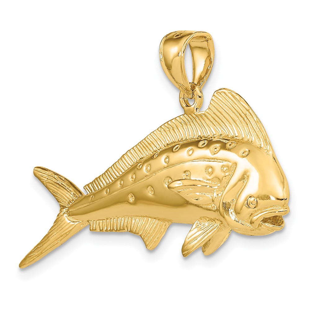 14K 3-D Female Dorado (Mahi-Mahi) Charm (K8016)